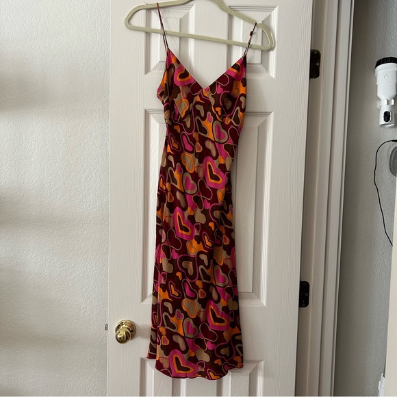 Vintage 90s Heart Print Slip Dress - Picture 2 of 5